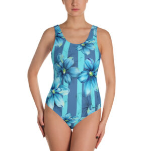 Brandi Blue Flower One-Piece Swimsuit