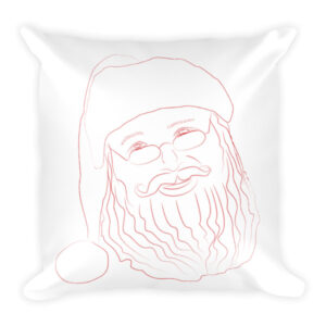 St Nicholas Square Throw Pillow - Santa and Mrs Claus in Red
