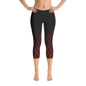 Diamond pattern capri leggings (black/fuchsia fade)