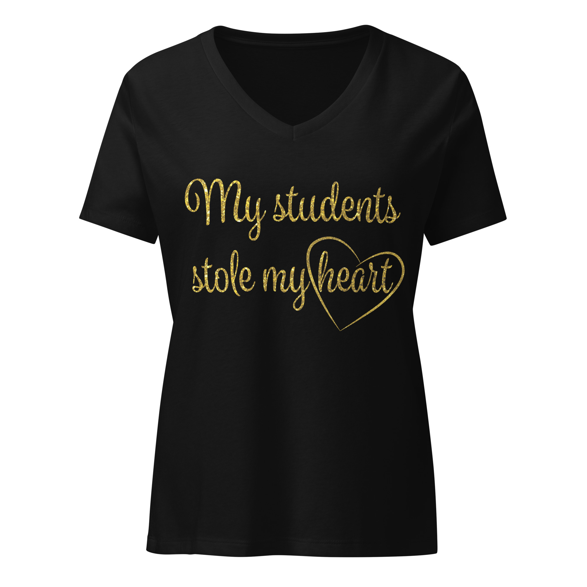 My Students Stole My Heart - Teacher's V-Neck Shirt - Image 2